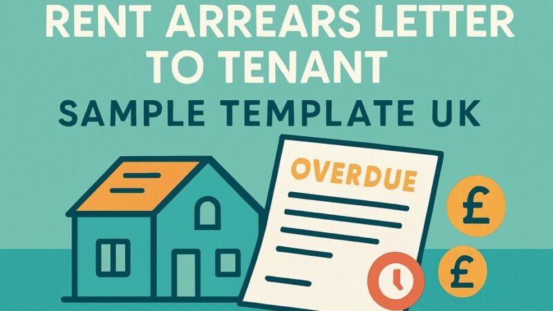 Rent Arrears Letter to Tenant Sample Template UK