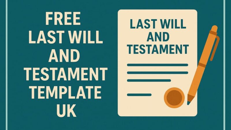 Free Last Will And Testament Template UK