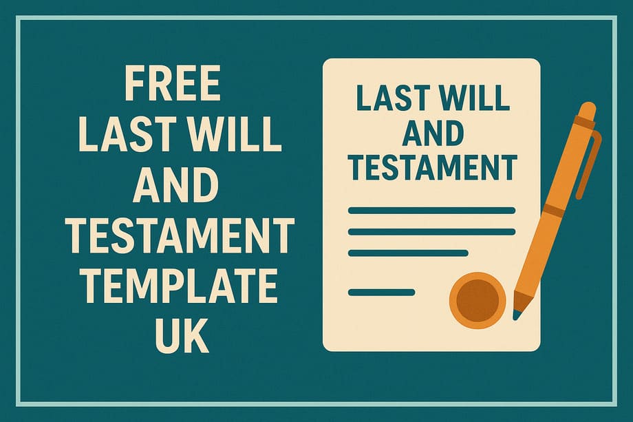Free Last Will And Testament Template UK