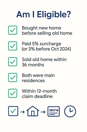 Stamp Duty Refund - Your Complete Guide to Claiming Back £15,000-£50,000 in 2025 2 Eligibility checklist to determine if you can claim back stamp duty refund in the UK